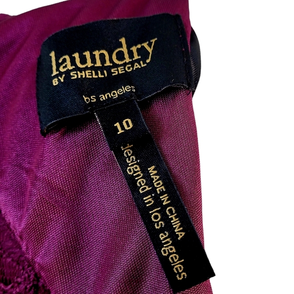 Brand New Laundry By Shelli Segal - Burgundy Lace Dress Sz 10 - Picture 10 of 15
